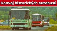 Spanilá jízda historických autobusů Karosa ze Škoda Muzea dopravy Strašice